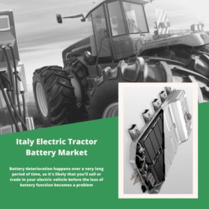 Infographic ; Italy Electric Tractor Battery Market, Italy Electric Tractor Battery Market Size, Italy Electric Tractor Battery Market Trends, Italy Electric Tractor Battery Market Forecast, Italy Electric Tractor Battery Market Risks, Italy Electric Tractor Battery Market Report, Italy Electric Tractor Battery Market Share